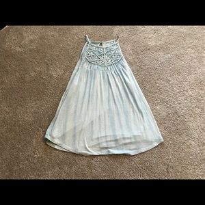 blue and white tie die tank top